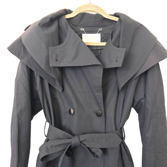 JASON WU Collection Belted Trench Coat in Navy NWOT Sz S - Picture 4 of 5